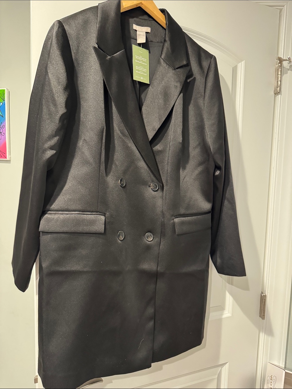 H&M Black Double-Breasted Blazer Jacket